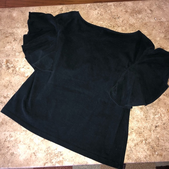Banana Republic Black Flutter Sleeve Shirt - Picture 8 of 8